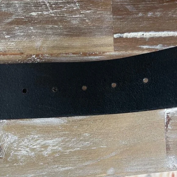 Coldwater Creek Womens Genuine Leather Belt Size L Black Embroidered Western Boh - Picture 10 of 11